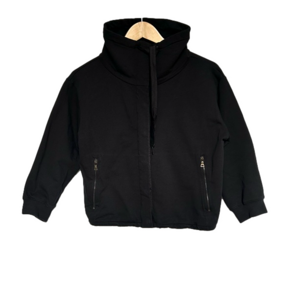 Prada bomber jacket crop zip black top high neck size small - Picture 1 of 11